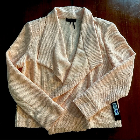 NWT Donna Karan Cardigan Summer Cools Peach Pink Open Front Sweater Jacket Knit - Picture 7 of 10